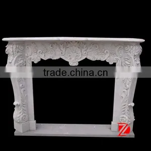 Indoor Decoration White Marble Fireplace Mantel thumbnail-1