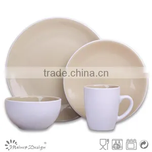 18pcs Brown Glazed Stoneware Dinnerware thumbnail-1
