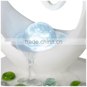 Modern Abstract White Tabletop Fountain thumbnail-4