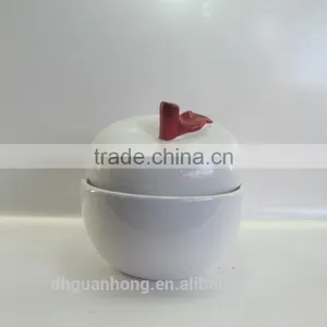 Nice Ceramic Jars White Apple Shape Candy Jar thumbnail-5