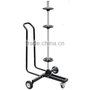 Metal Car Accessories 4 Wheels Mobile Tyre Display Stand Tire Storage Rack thumbnail-1
