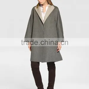 Latest Designs Gray Fur Coat Women Long Loose Winter Keep Warm Coat Without Hooded Wholesale thumbnail-2