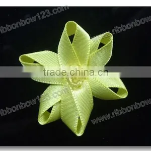 6mm Satin Ribbon Flowers With Beads thumbnail-1