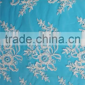 Professional Chinese Factory Women Embroidery Net Lace Fabric thumbnail-1