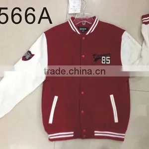 Factory 2015 Mens Custom Plain Varsity Jacket thumbnail-1