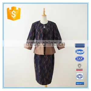 Shantung Lace Combination Classic 3 Pieces Skirt Church Suit For Women thumbnail-1