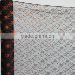 Halloween Tulle Fabric Skull Printed Polyester Fabric Soft Stretch Polyester Fabric thumbnail-1