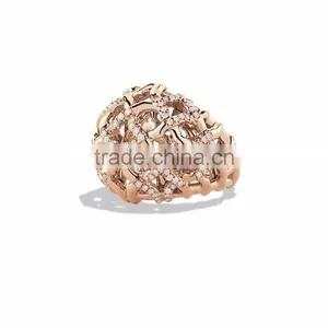 Elegant Rose Gold Plated CZ Studded Ring thumbnail-1