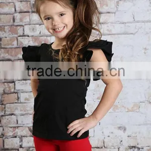 Hot Sale Children Wear 100% Cotton Ruffle Tshirt Match Ruffle Shorts Wholesale Children Clothing thumbnail-1