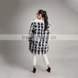 Myfur New Fashion Lady Style Real Raccoon Fur Jacket Overcoat thumbnail-4
