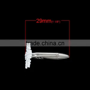 Christmas Snowflake Silver Tone Painting White Rotatable Copper Wholesale Bulk Cufflinks With Black Box thumbnail-2