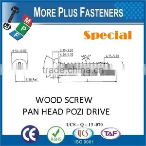 Made in Taiwan Pan Head Pozi Drive Full Thread Screw Wood Self Drilling Screw Wood Screw thumbnail-2