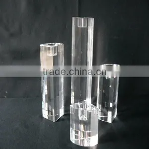 Hot Sale !!! Upscale Crystal Cube Candle Holder for Tea Light Candle Holder Centerpieces JKC-0003 thumbnail-1