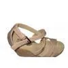 10.5cm Heels PU Material Beige Ladies Wedge Sandals With Customer Logo thumbnail-1