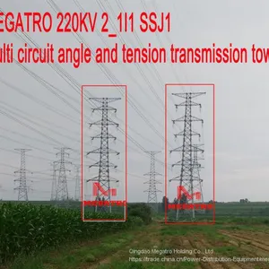 MEGATRO 220KV 2_1I1 SSJ1 Multi Circuit Angle and Tension Transmission Tower thumbnail-2