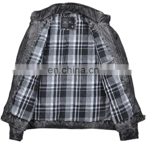 Lastest Mens Spring Thin Diamond Quilted Stylish Bomber Jacket Leather thumbnail-2