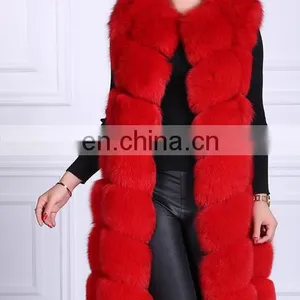 Factory Price Red Fox Fur Vest For Lady thumbnail-4