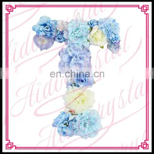 Aidocrystal Hot Sale Artificial Colorful Rose Silk Flower Letter T for Indoor Decoration thumbnail-6