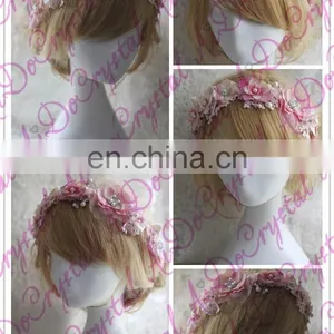 Aidocrystal Hot Selling Wedding Party Bridal Pearl Headwear,women Hair Accessories,lace Rhinestone Headpiece thumbnail-2