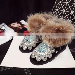 Aidocrystal High Quality New Winter Women Shoes Rhinestone Ladies Shoes Fashion Bling Snow Boots for Girls thumbnail-5