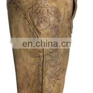 Over Knee Leather Pants Suede Leather Brown German Bavarian Lederhosen (German Garments) thumbnail-3