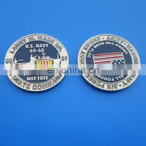 USA Navy Security Enhance Engraved Silver Plating Coin thumbnail-1