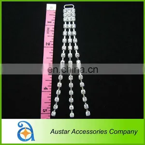 Silver Triple Rhinestone Chain Loose Lines Connector for Swinsuit thumbnail-1