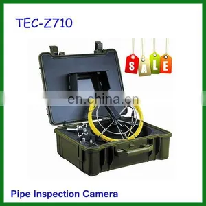 7" TFT LCD Color Screen Pipeline Inspection Camera Detect Video Camera Drain Pipe Sewer TEC-Z710 thumbnail-1