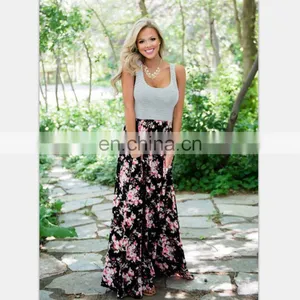Mother and Daughter Long Maxi Floral Printed Beach Sleeveless Vest Dress Matching Clothes Dress (this Link for Girls,0-6years) thumbnail-2