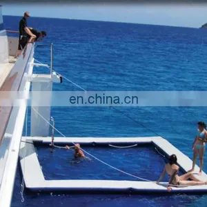 5x5 Meter Inflatable Floating Ocean Sea Swimming Pool / Protective Anti Jellyfish Pool With Netting Enclosure For Yacht thumbnail-6