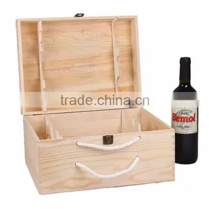Handmade Natural Color 6 Bottles Wine Gift Box Wooden,wine Packaging Boxes thumbnail-1