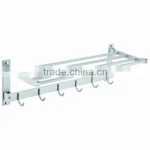 Decorative Bathroom Accessories Space Aluminum Bath Rack Wall-mounted Bathroom Towel Rack thumbnail-1