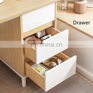 Computer Desk Bedroom Furniture Space Saving Wooden Small Simple Modern Home Study Computer Desk With Storage thumbnail-5