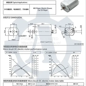 FF-130 20.4 mm Diameter Micro Brush dc Electric Motor thumbnail-2