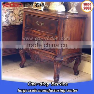 Ancestral 3 Drawers Bedside Cupboard Home Bedroom Table Night Handmade Carving thumbnail-3
