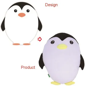 OEM&ODM China Manufacture Custom Cute Animal Plush Super Soft Sofa Penguin Plush Throw Pillow Decorative Cushion Toy thumbnail-1
