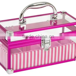 2-Piece Clear Acrylic Make Up Train Case,transparent Acrylic Makeup Box,professional Beauty Box Makeup Vanity Case Quality Choice thumbnail-3