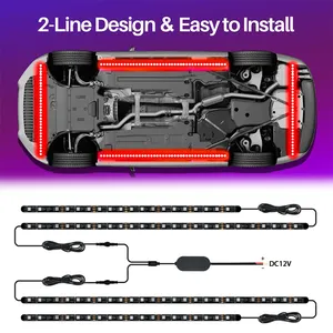 DC12V Dreamful Car Lights Outside IP65 Ambience Led Light Strip Bluetooth Addressable Car Underglow Light Kit thumbnail-4