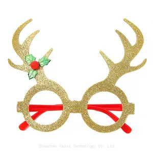 12-Pack Christmas Glitter Party Glasses Frames for Holiday Decor and Christmas Party Favors thumbnail-3
