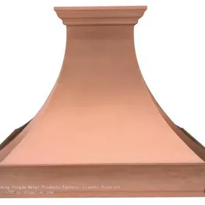 Pure Copper Range Hood Cover, Supplying Pure Handcrafted Kitchen Copper Range Hoods in Various Specifications and Types thumbnail-1