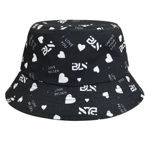 Unisex Summer Double Sided Bucket Hat Custom Logo Fisherman Sun Hats All-Over Printing Reversible Bucket Caps thumbnail-4