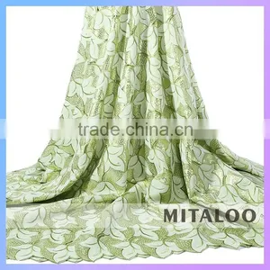 Mitaloo New Design Bridal Lace African Beaded Sequin Organza Lace Fabric MOG0174 thumbnail-2
