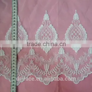 Top Quality French Vintage Style Embroidery Cotton/nylon Lace Trim for Lady Dress Net Embroidery Lace Trim thumbnail-2