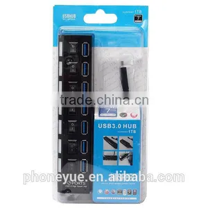 High Speed Usb 3.1 Type-c to Usb 3.0 Usb Hub 7 Port With Switch and Led Light thumbnail-3