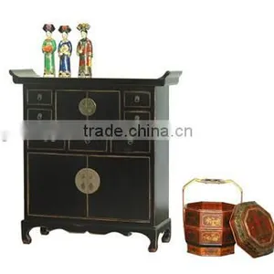 Antique Chinese Style Tall Wood Cabinet thumbnail-1