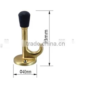 KZ-14 Zinc Alloy Door Stop With Hook White Chrome Door Stopper Wall Mounted Stops thumbnail-2