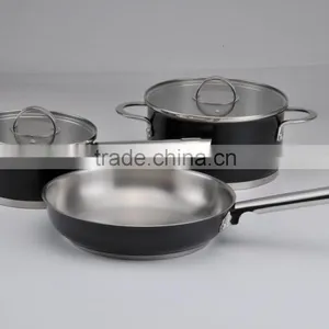 [BSCI Memeber] 5pcs Set High Temperatured Coating Outside Cooking Pot and Pan thumbnail-1