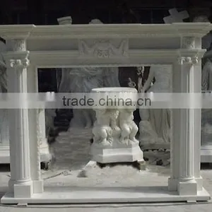 Roman Pillar Carved Fireplace Mantel Wholesale thumbnail-2