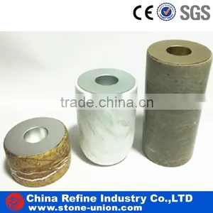 New Design Luxury Natural White and Brown Stone Marble Candle Vase With Fill in Hole Supplier's Choice thumbnail-1