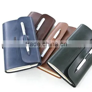 Factory Hot Sell Handmade Fashion Real Leather Notebook With Pen thumbnail-3